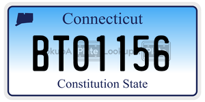 BT01156 license plate in Connecticut
