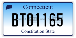 BT01165 license plate in Connecticut