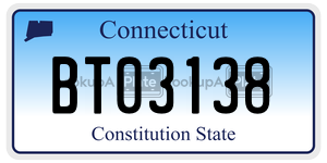 BT03138 license plate in Connecticut
