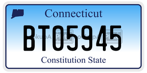 BT05945 license plate in Connecticut