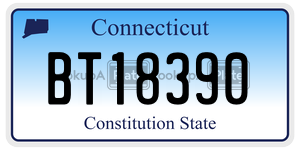 BT18390  license plate in CT