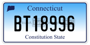 BT18996  license plate in CT