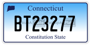 BT23277 license plate in Connecticut