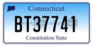BT37741 license plate in Connecticut