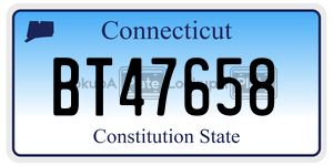 BT47658 license plate in Connecticut