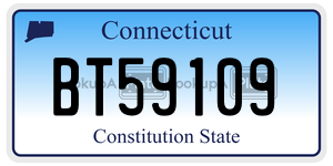 BT59109 license plate in Connecticut