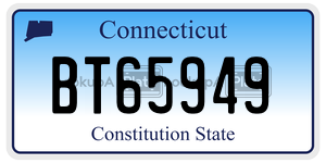 BT65949 license plate in Connecticut
