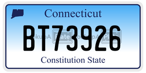 BT73926  license plate in CT