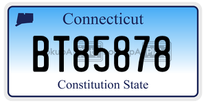 BT85878 license plate in Connecticut
