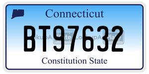 BT97632 license plate in Connecticut