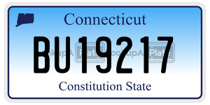 BU19217 license plate in Connecticut