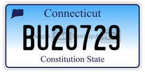 BU20729 license plate in Connecticut