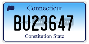 BU23647 license plate in Connecticut