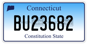 BU23682  license plate in CT