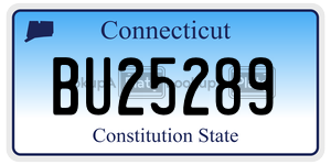 BU25289 license plate in Connecticut