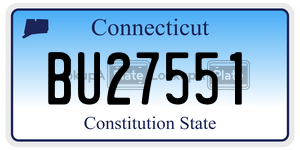 BU27551  license plate in CT