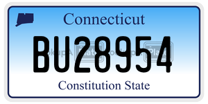 BU28954 license plate in Connecticut