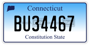BU34467  license plate in CT