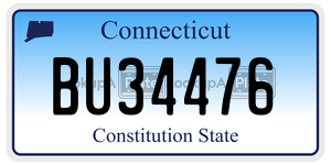 BU34476  license plate in CT