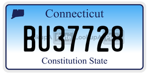 BU37728 license plate in Connecticut
