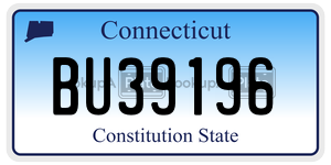 BU39196 license plate in Connecticut