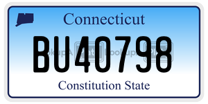 BU40798  license plate in CT