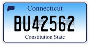 BU42562 license plate in Connecticut