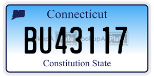 BU43117 license plate in Connecticut
