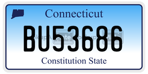 BU53686 license plate in Connecticut