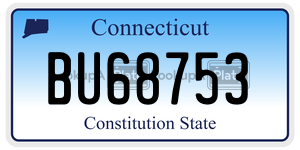 BU68753 license plate in Connecticut