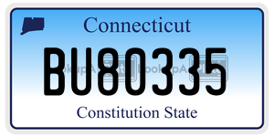 BU80335 license plate in Connecticut