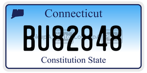 BU82848  license plate in CT
