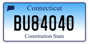 BU84040  license plate in CT