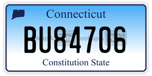 BU84706  license plate in CT