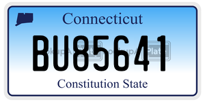 BU85641  license plate in CT