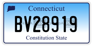 BV28919  license plate in CT