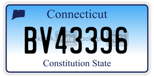 BV43396 license plate in Connecticut