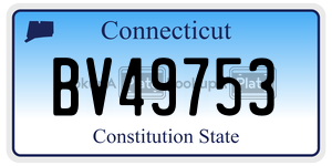 BV49753  license plate in CT