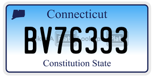 BV76393  license plate in CT