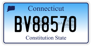 BV88570 license plate in Connecticut
