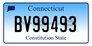 BV99493  license plate in CT