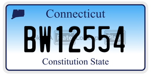 BW12554  license plate in CT