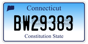 BW29383  license plate in CT