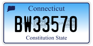 BW33570  license plate in CT