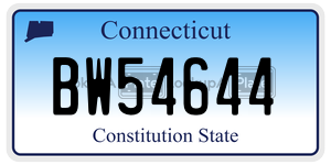 BW54644  license plate in CT