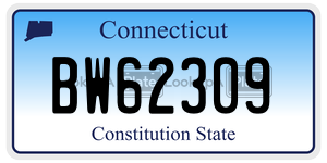 BW62309 license plate in Connecticut