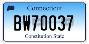 BW70037  license plate in CT
