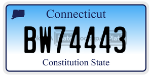 BW74443 license plate in Connecticut
