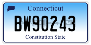 BW90243  license plate in CT