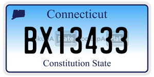 BX13433  license plate in CT